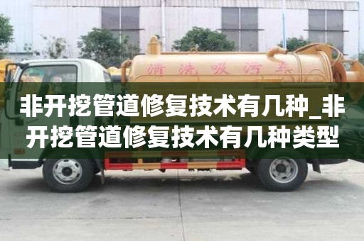 非開挖管道修復(fù)技術(shù)有幾種_非開挖管道修復(fù)技術(shù)有幾種類型