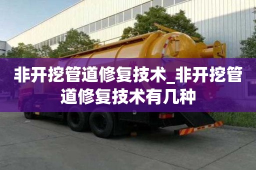 非開挖管道修復技術_非開挖管道修復技術有幾種
