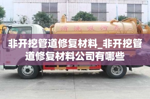 非開挖管道修復(fù)材料_非開挖管道修復(fù)材料公司有哪些