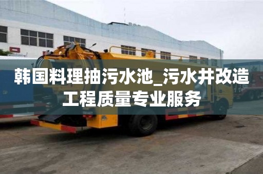 韓國料理抽污水池_污水井改造工程質量專業服務