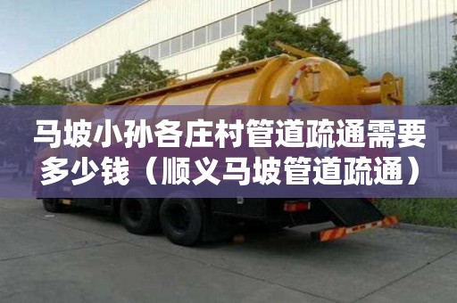 馬坡小孫各莊村管道疏通需要多少錢（順義馬坡管道疏通）