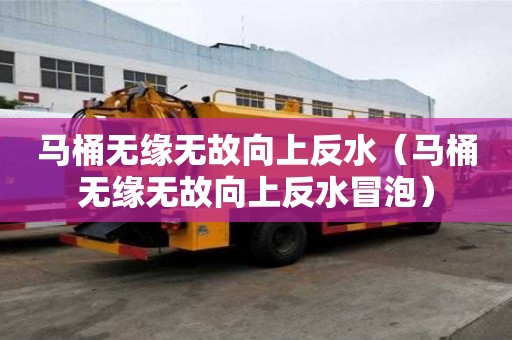 馬桶無緣無故向上反水（馬桶無緣無故向上反水冒泡）