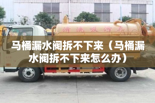 馬桶漏水閥拆不下來（馬桶漏水閥拆不下來怎么辦）