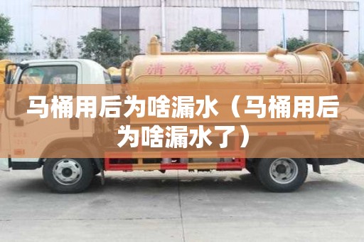 馬桶用后為啥漏水（馬桶用后為啥漏水了）