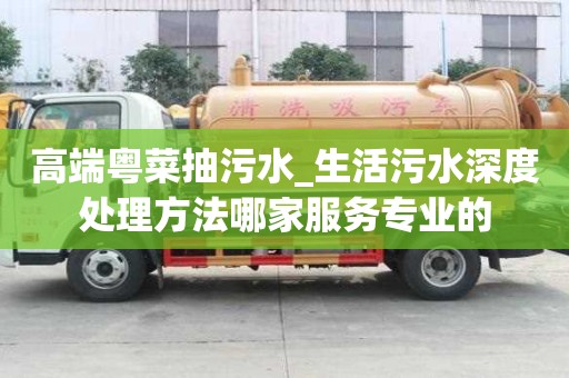 高端粵菜抽污水_生活污水深度處理方法哪家服務(wù)專業(yè)的