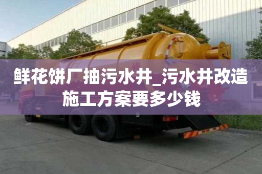 鮮花餅廠抽污水井_污水井改造施工方案要多少錢