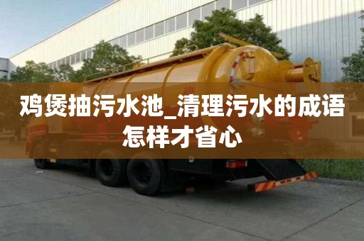 雞煲抽污水池_清理污水的成語怎樣才省心