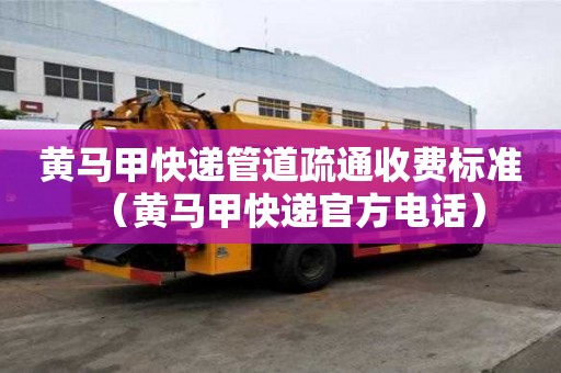 黃馬甲快遞管道疏通收費(fèi)標(biāo)準(zhǔn)（黃馬甲快遞官方電話）