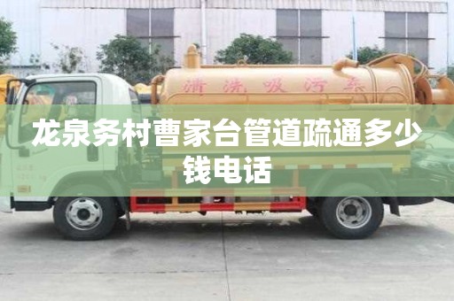 龍泉?jiǎng)?wù)村曹家臺管道疏通多少錢電話