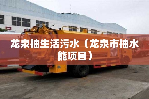 龍泉抽生活污水（龍泉市抽水能項目）