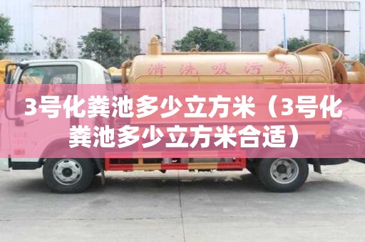 3號化糞池多少立方米（3號化糞池多少立方米合適）