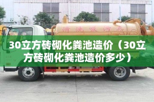 30立方磚砌化糞池造價（30立方磚砌化糞池造價多少）