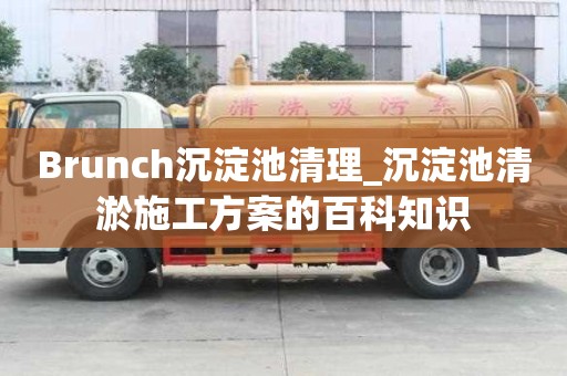 Brunch沉淀池清理_沉淀池清淤施工方案的百科知識