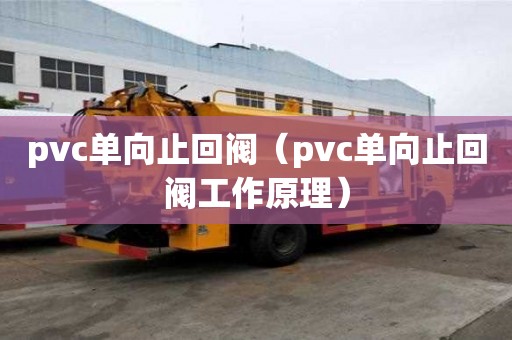 pvc單向止回閥(pvc單向止回閥工作原理) pvc單向止回閥(pvc單向止回閥工作原理)